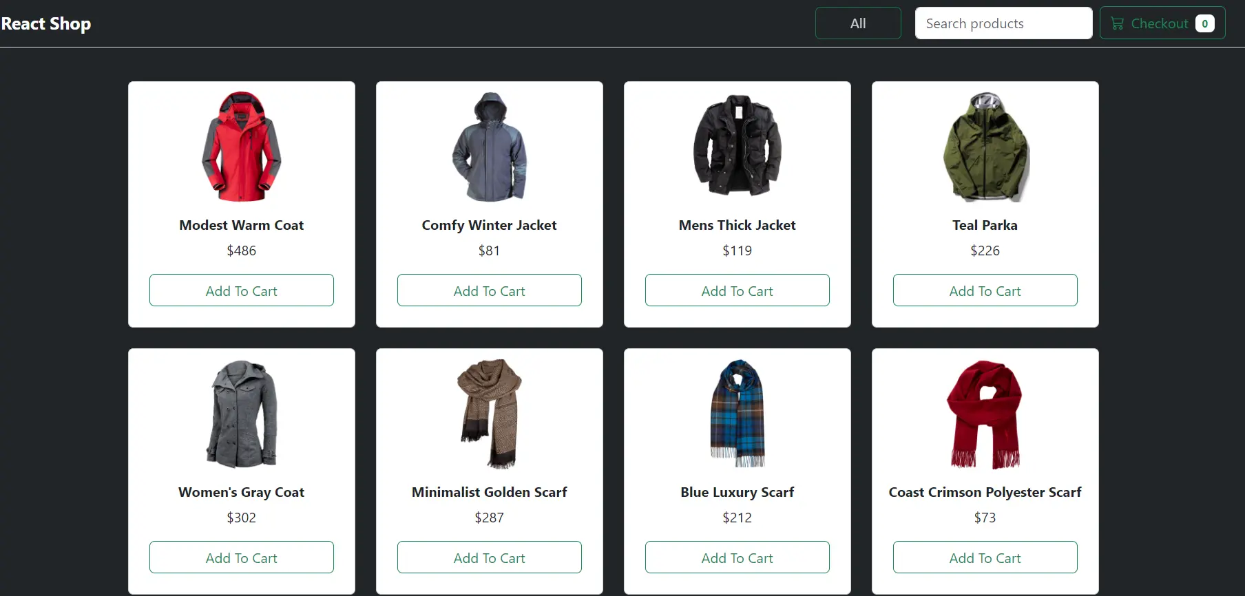 React shop